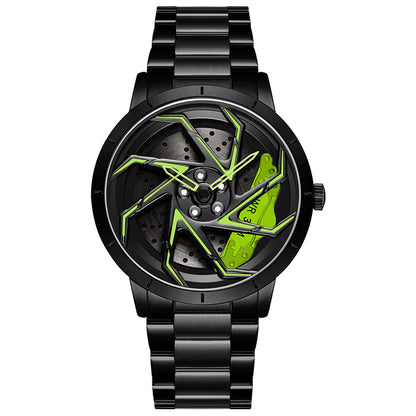 Rotating Wheel Rim Dial Watch