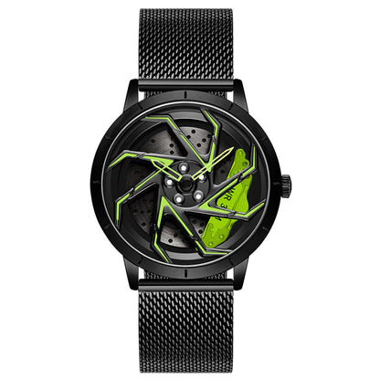 Rotating Wheel Rim Dial Watch