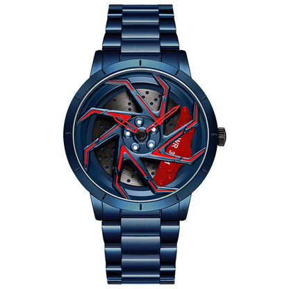 Rotating Wheel Rim Dial Watch