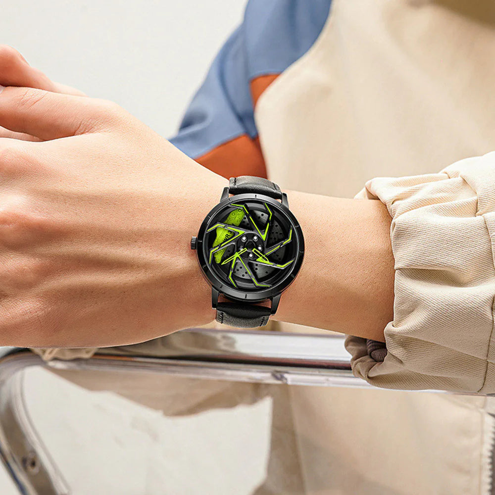 Rotating Wheel Rim Dial Watch