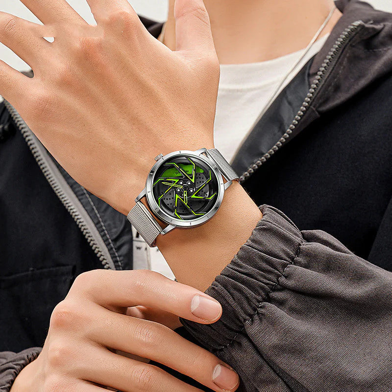 Rotating Wheel Rim Dial Watch